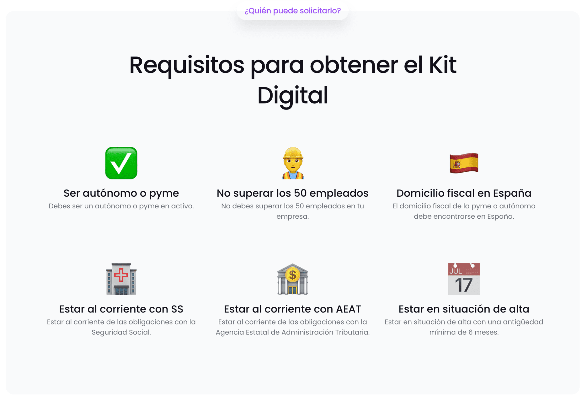 Kit Digital para autónomos: requisitos esenciales